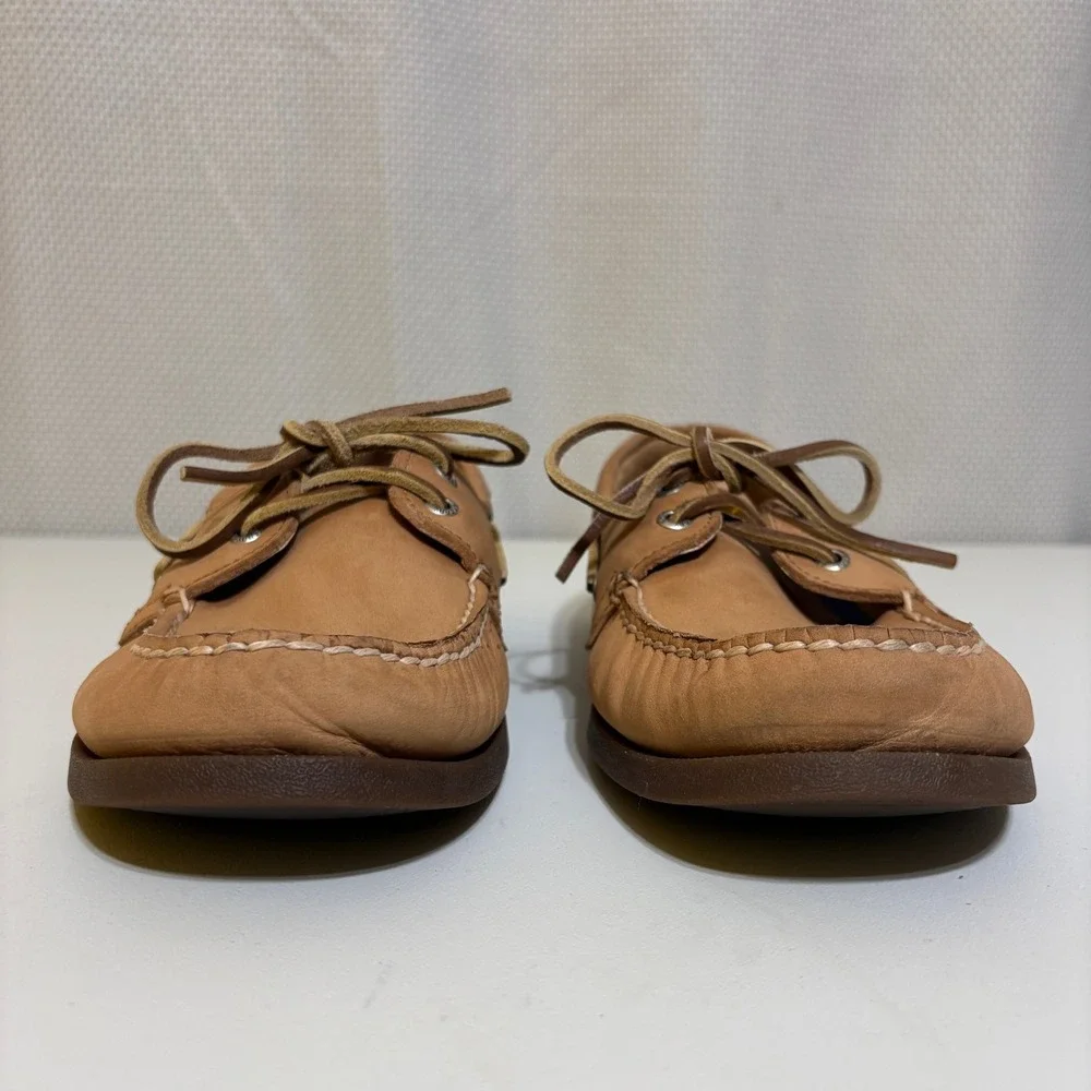 Sperry Mens Gold Cup Boat Shoes 11W Tan Leather Authentic Original Top-Sider